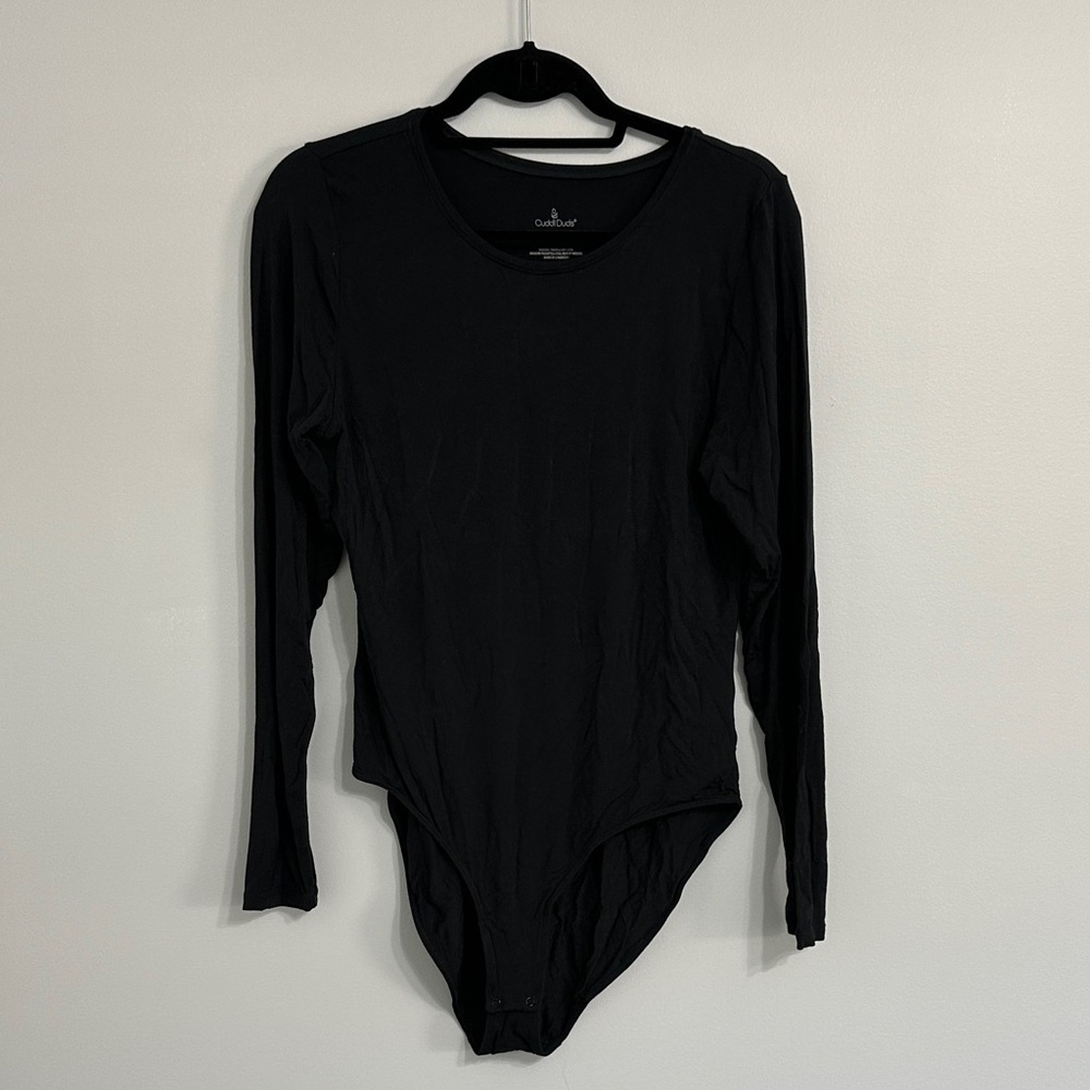 Cuddl Duds Classic Black Long Sleeve Bodysuit